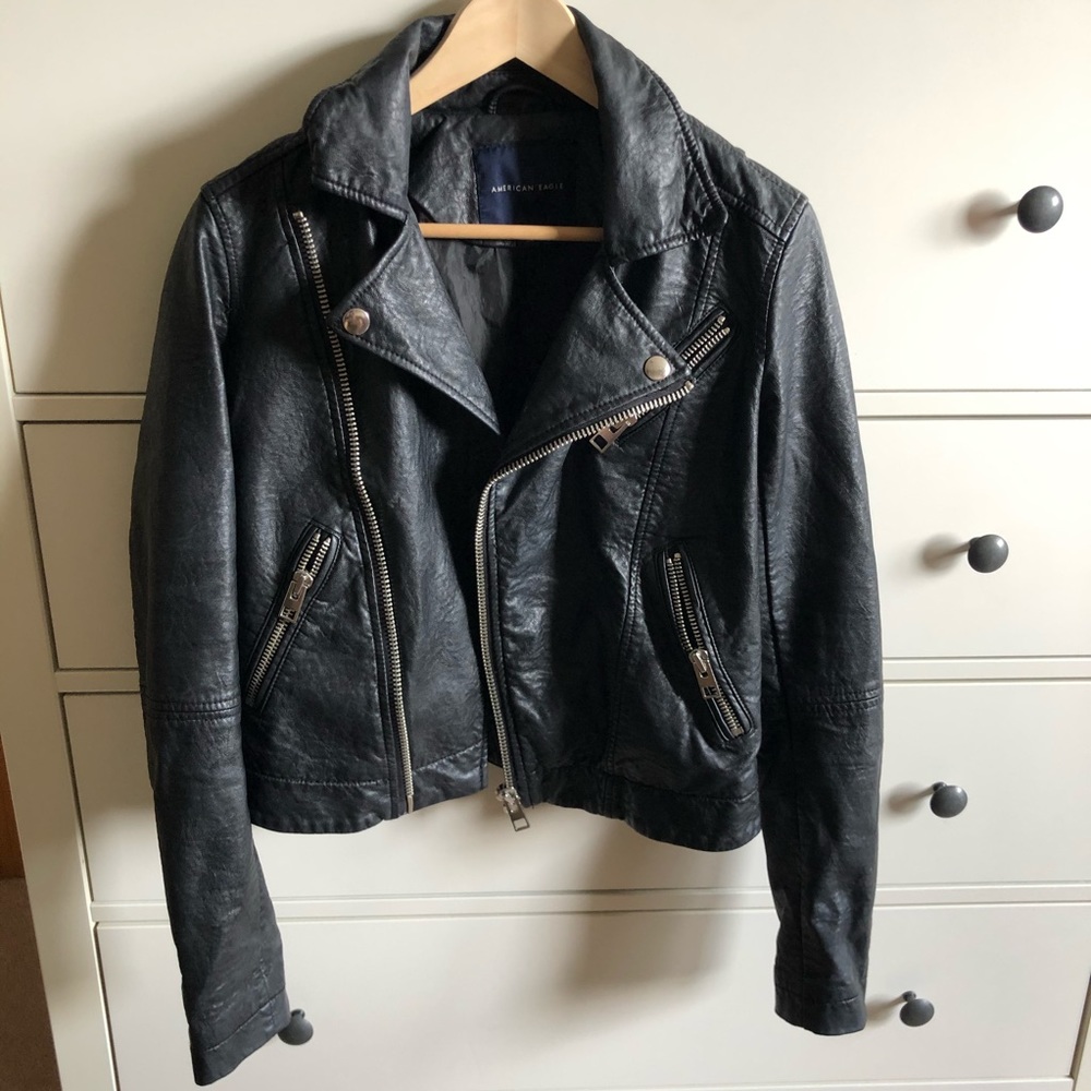 American eagle faux leather jacket